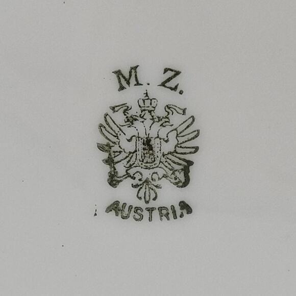 Moritz Zdekauer M.Z. Austrian China Porcelain Gilded Coquette Dessert Platter - Picture 3 of 8